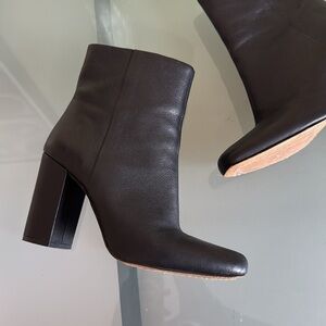 Vince Camuto Boots Vince Camuto Black Leather Square Toe Booties Size 8.5